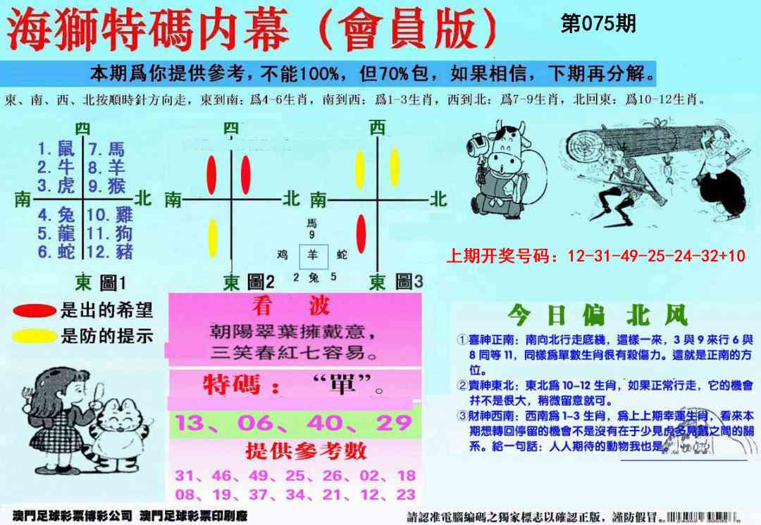075期另版海狮特码内幕报[图]